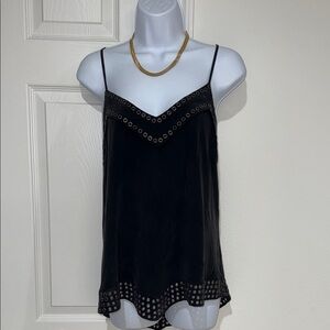 Rory Beca Black Sleeveless Camisole with Scalloped Hem